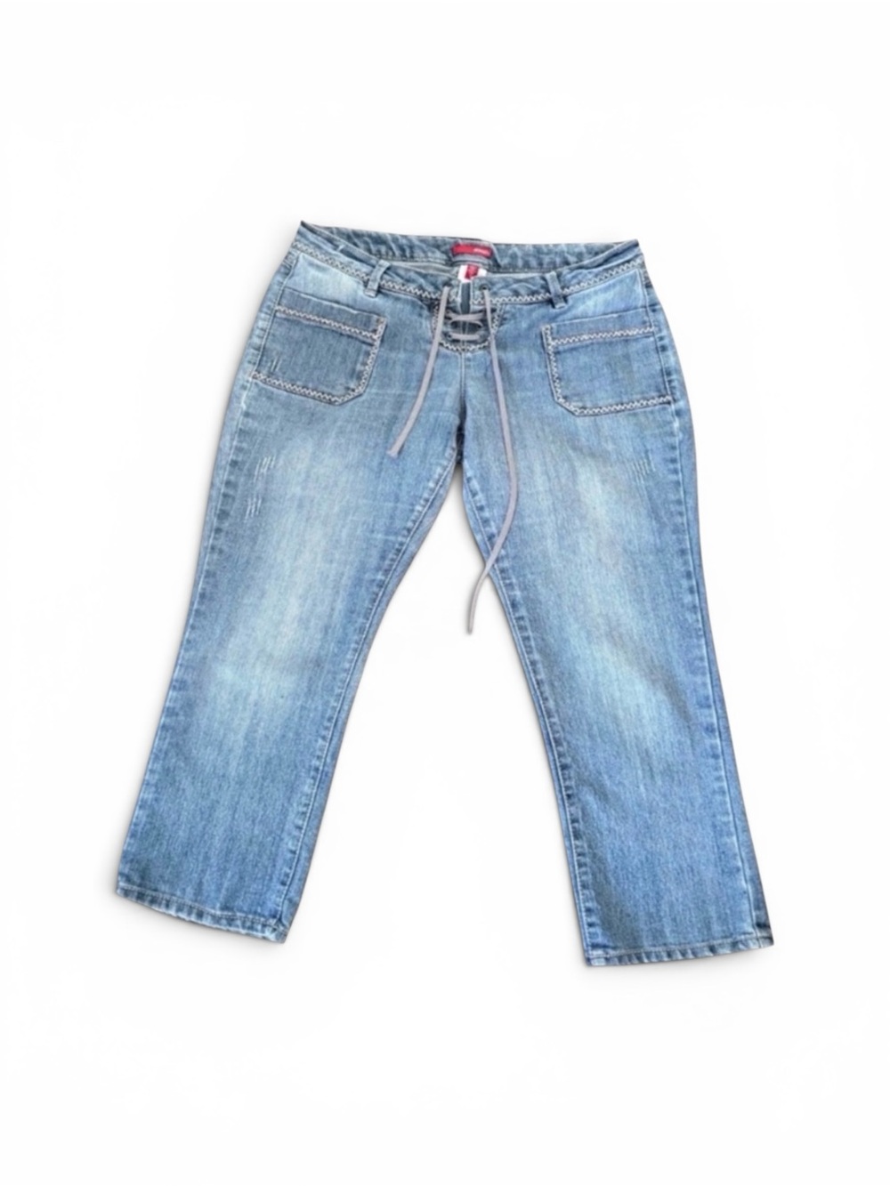 Y2K BONGO Lace up front low rise capris